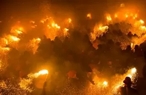 Images Dated 4th June 2015: Patum de Berga with fireworks on Corpus Christi
