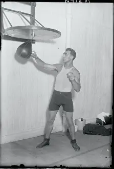Intimidation Prints: Paul Berlenbach Posing in Boxing Stance with Young Marullo