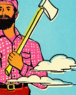 Macho Prints: Paul Bunyan in Clouds