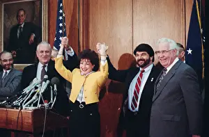 1990s Prints: Paul Douglas and Elizabeth Dole at Press Conference