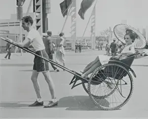 1933 Worlds Fair Prints: Paul Evans Transporting Rene Rose