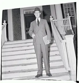 Annapolis Prints: Paul Mellon Standing on Front Steps