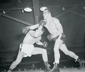Paul Pender in Defensive Boxing Action With Gene Fullmer