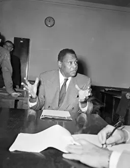 Peekskill Prints: Paul Robeson in Serious Pose During Press Conference