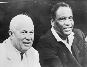 Paul Robeson Posing with Nikita Khrushev
