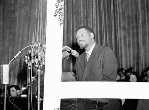 Paul Robeson Speaking at Microphone