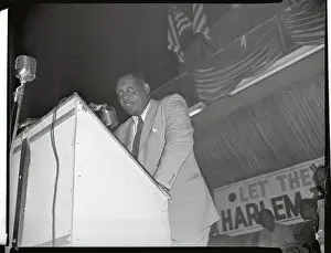 Paul Robeson Speaking at Podium