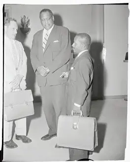 Paul Robeson Standing with Lawyer During Passport Hearing