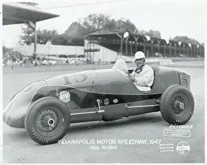 Indianapolis Prints: Paul Russo in Car at Indianapolis Motor Speedway
