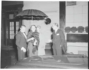 Paulette Goddard and Acquaintances in Front of El Morocco Club