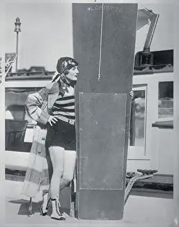 Surfboard Prints: Pauline Starke With Her Surfboard