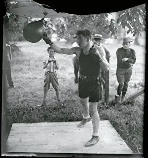 Paulino Uzcudum Training with Punching Bag