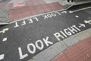 Images Dated 16th August 2014: Pavement with a labelled road crossing, London, England, United Kingdom