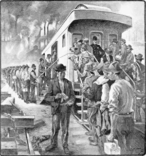 Wash Drawing Prints: Pay Car at Carnegie Steel Works