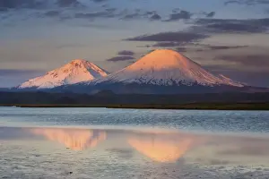 Light Effect Prints: Payachata Volcanoes, twin volcanoes each standing over twenty thousand feet high