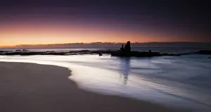 Peaceful ocean landscape photo at first light on the coastline of Durban, Kwazulu-Natal, South Africa