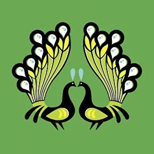 Illustration And Painti Gallery: Two Peacocks