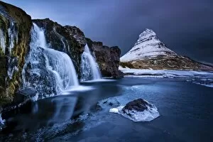 Images Dated 15th February 2014: Peak of Kirkjufell with waterfall, Kirkjufell, Snaefellsnes peninsula, Iceland