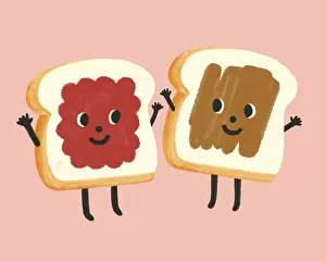 Number Of Objects Prints: Peanut Butter and Jelly Breads