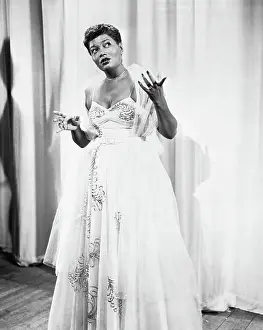 Theater Curtain Prints: Pearl Bailey Shown in Pose on Stage