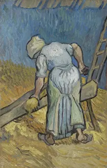 Peasant Prints: Peasant Woman Bruising Flax (After Millet)