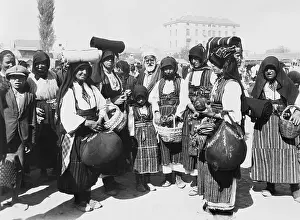 Yugoslavia Prints: Peasant Women Throng Marketplace