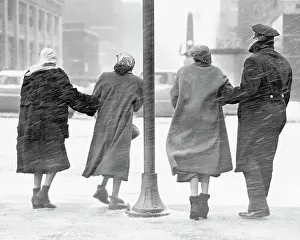 Snowfall Prints: Pedestrians Caught in a Snowstorm