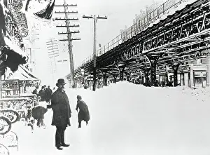 Telephone Line Prints: Pedestrians on Site of the Great Blizzard