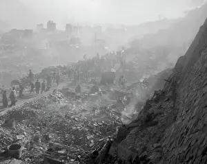 Rubble Prints: Pedestrians Walking Amid Rubble in Pusan