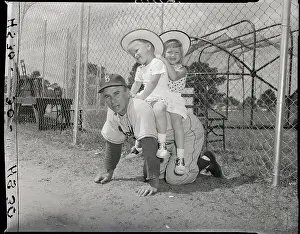 Pee Wee Reese W/Two Kids On His Back