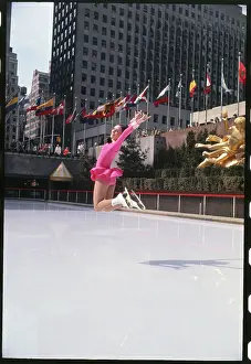 Peggy Fleming Ice Skating at Rockefeller Plaza