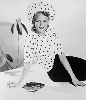 Peggy Lee Wearing Polka Dot Sombrero Outfit