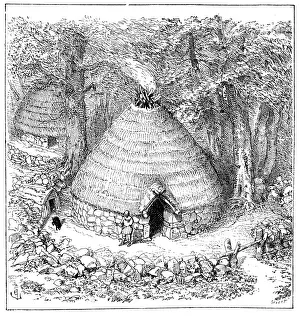 Cottage Prints: Pelasgian hut, visual reconstruction