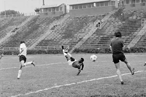 Pele Performing Tricky Soccer Maneuver