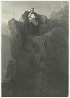 Landforms Prints: Pensive Napoleon on Rock Formation