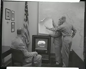 Thames Prints: Pentagon officials Watching Troops on Television