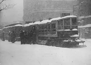People Boarding Street Cars In NYC