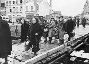 Channel Prints: People Crossing Canal, Evacuating Area
