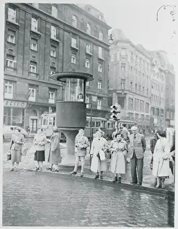 Budapest Prints: People Crossing Street in Budapest