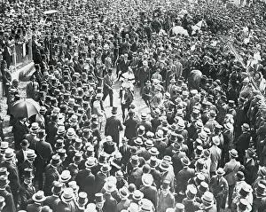 Epsom Prints: People Crowding Around Jockey and Horse