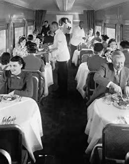 Domestic Staff Prints: People in Dining Car