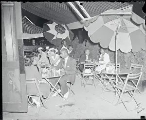 Harlem Prints: People Dining at Sidewalk Cafe