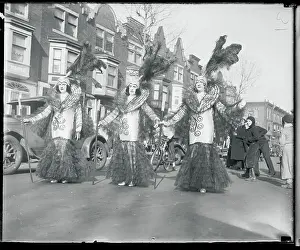 People Dressed in Costume for the Mummers Parade
