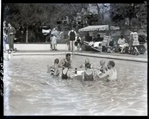 Lunch Prints: People Eating In Swimming Pool