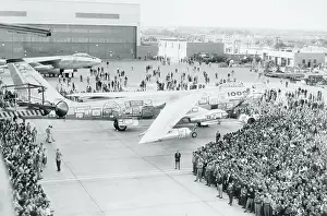 Wichita Prints: People Gathering Around an Airplane