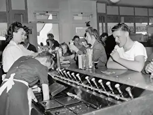 People Having Ice Cream Sodas in Parlor