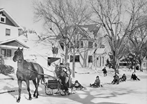 Warm Clothing Prints: People having sleigh ride