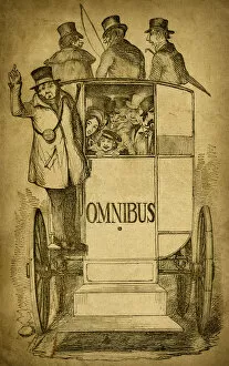 People on a horse drawn omnibus (1843 engraving)