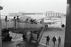 Boeing Prints: People Inspect Boeing Airplane