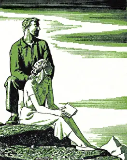 Two People Looking Toward the Horizon